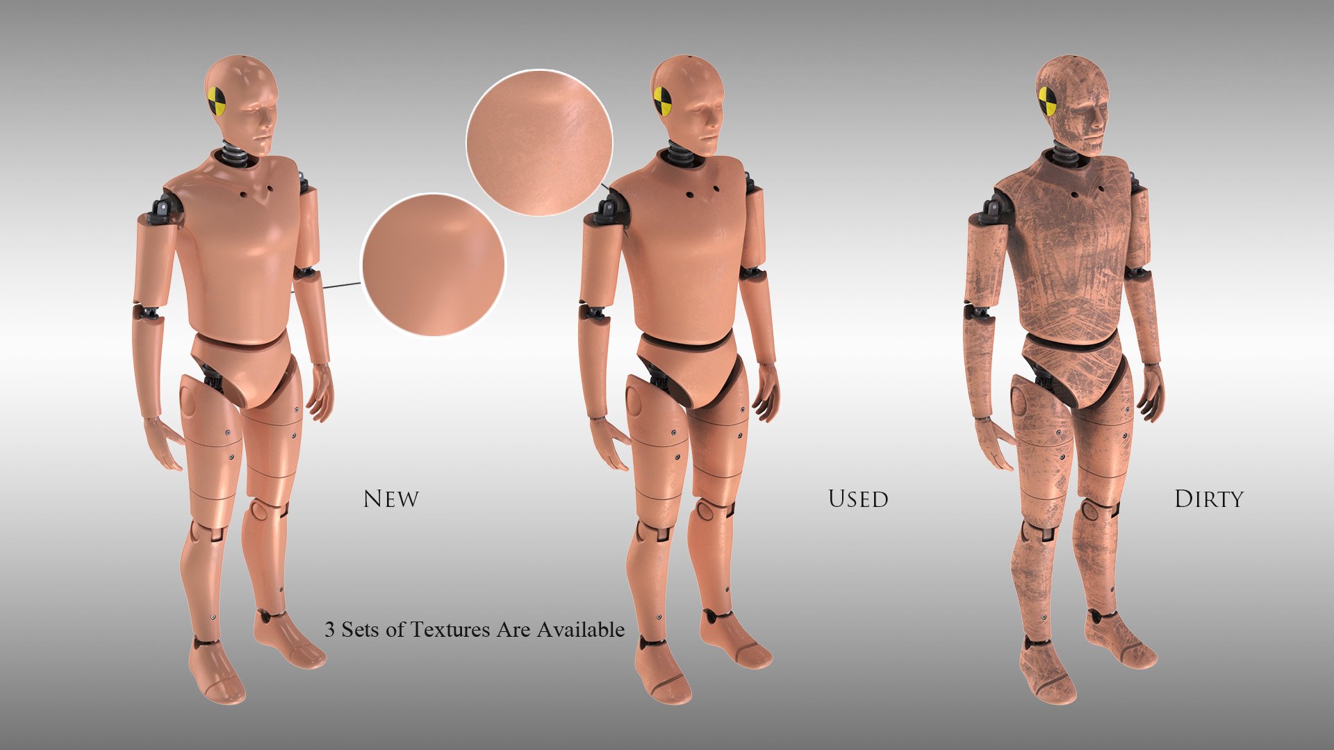 Male Crash Test Dummy - 3 Texture Sets in 1 | Fab