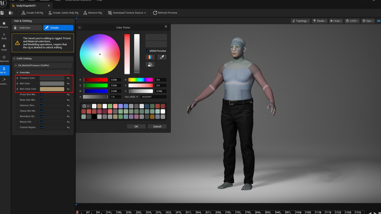 Mídia 1 do anúncio Men Suit Trousers - Metahuman Pants - Parametric Clothes Outfit
