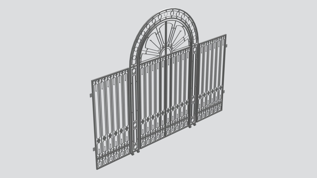 Media 1 for listing Wrought Iron Grand Entrance Gate with Arch 3D Model