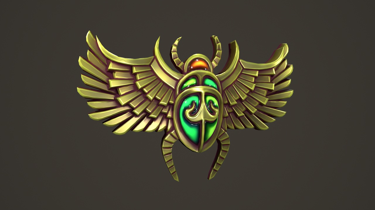 Media 1 for listing Stylized Scarab Bas-Relief