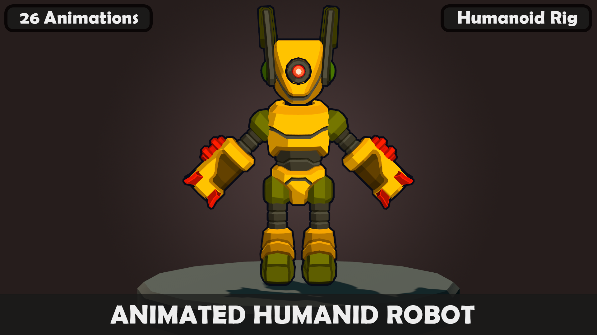 Animated Cartoon Humanoid Robot 7 (26 Animations) GameReady | Fab