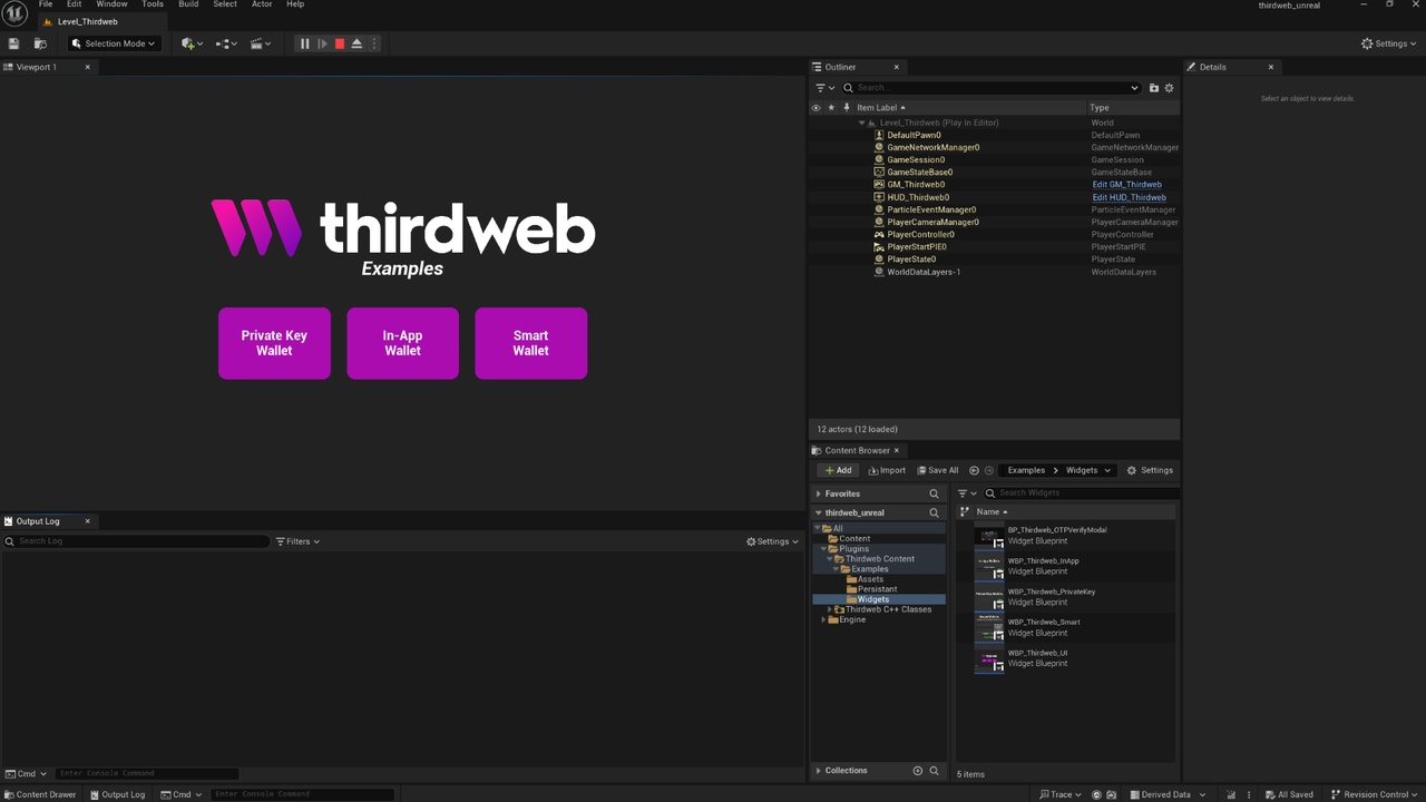 Media 1 for listing Thirdweb Unreal Plugin