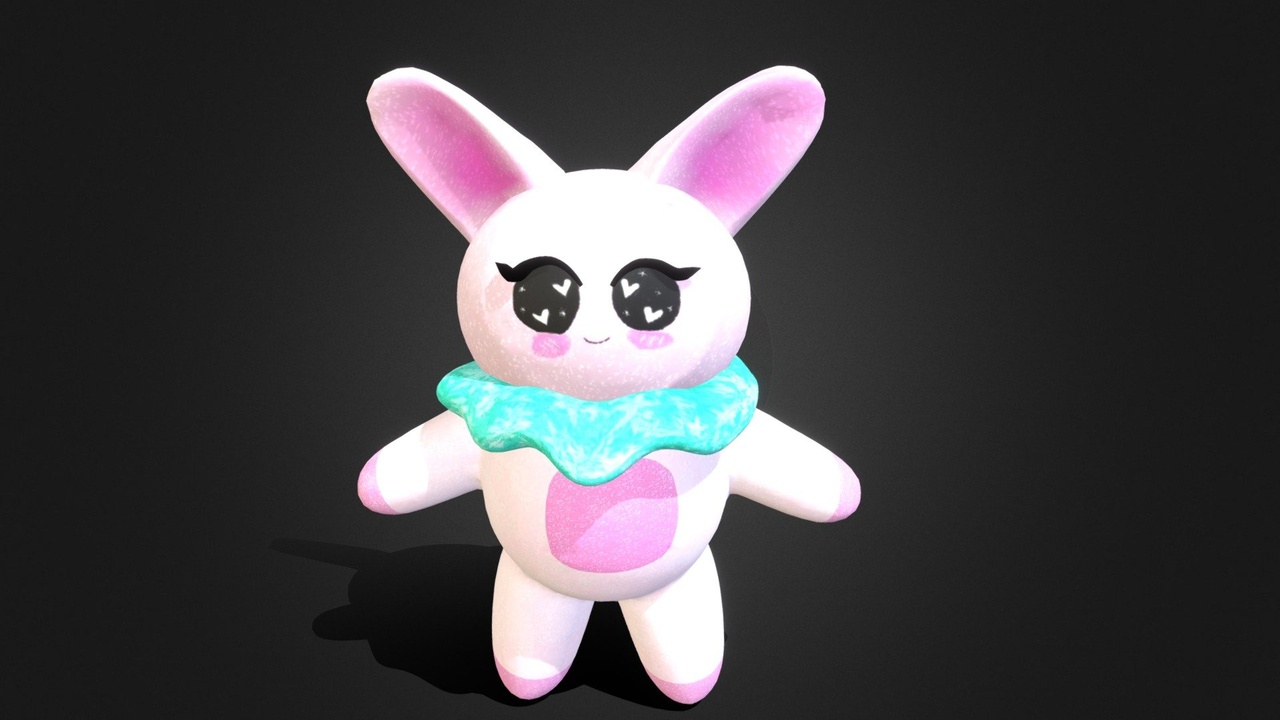 Media 1 for listing Cute Kawaii Rabbit – Stylized 3D Character Model
