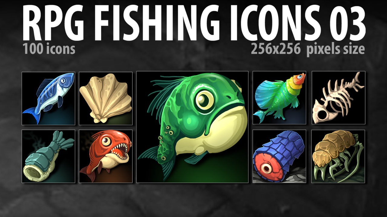 RPG Fishing Icons 03 제품 등록을 위한 미디어 1개