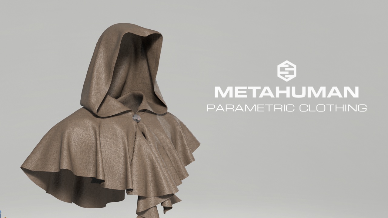 Media 1 for listing Medieval Hooded Cloak | MetaHuman Parametric Clothing
