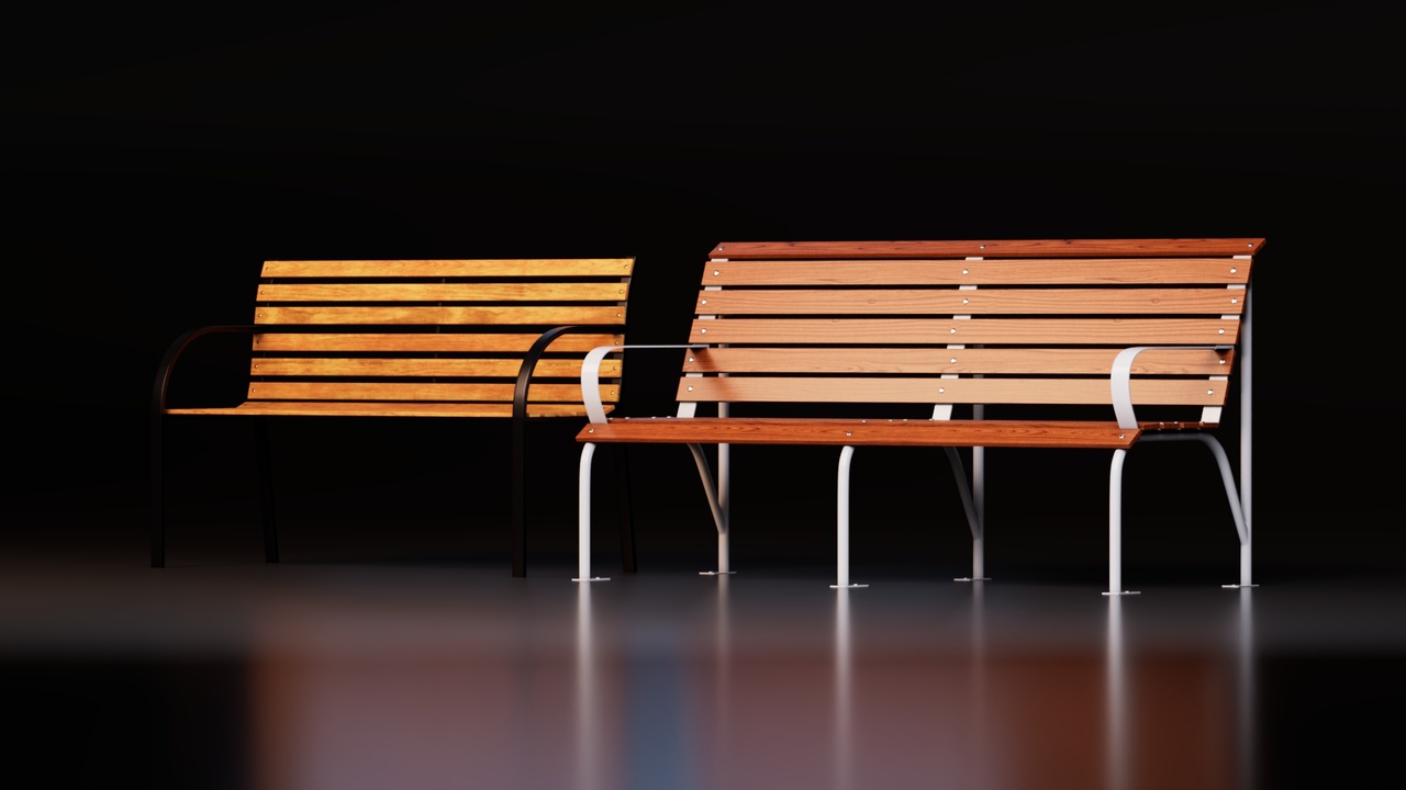 Media 1 for listing Modern Outdoor Wooden Bench Pack