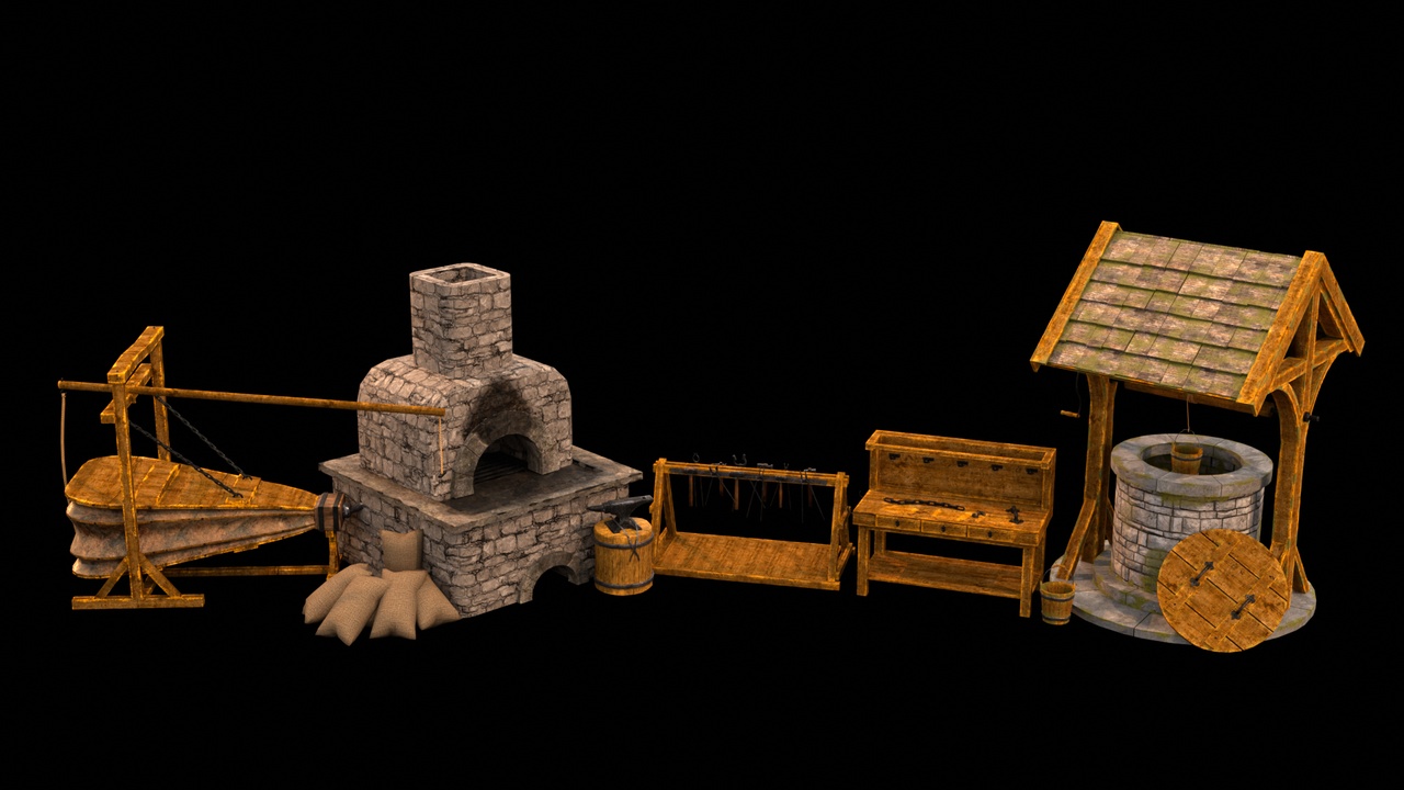 Media 1 for listing Medieval Blacksmith Pack: Forge, Anvil & Tools