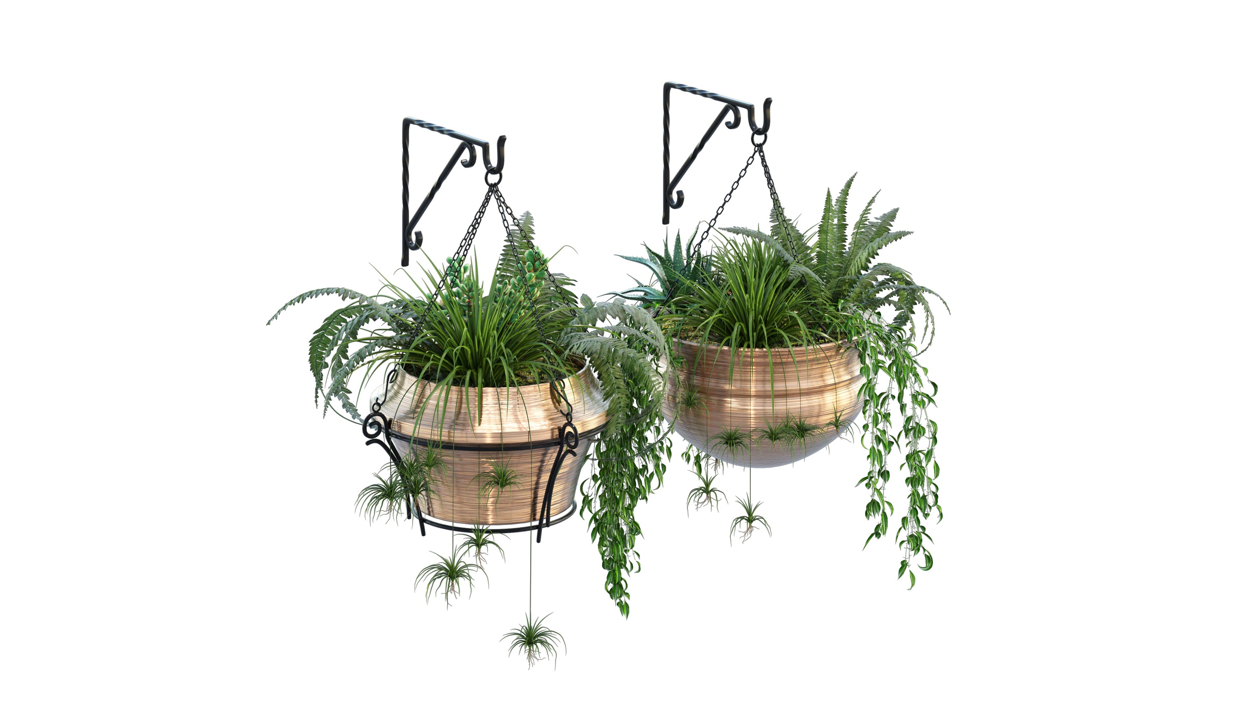 Media 1 for listing Outdoor hanging baskets three