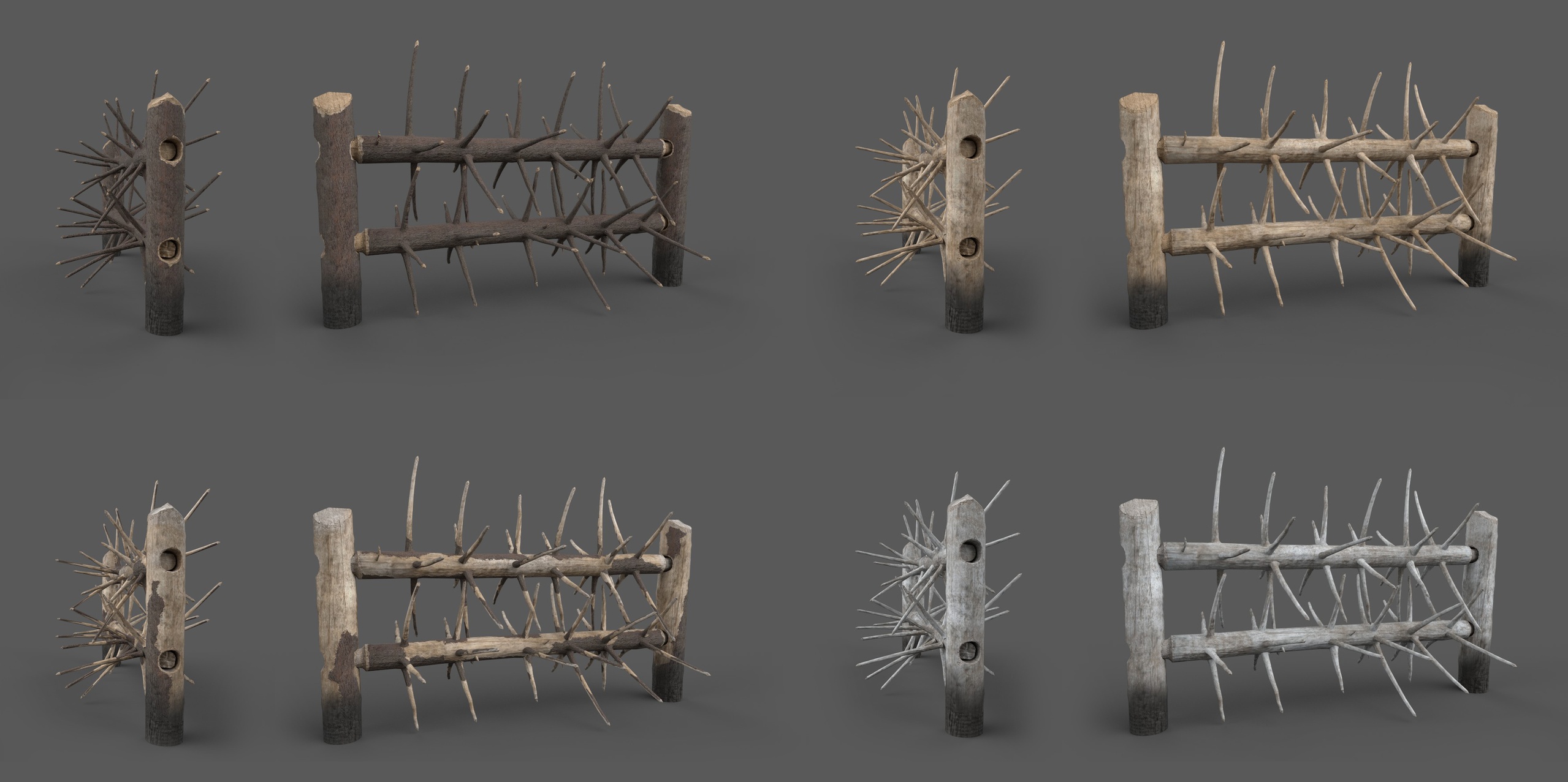 Media 1 for listing Modular medieval spiky tree trunk barricade