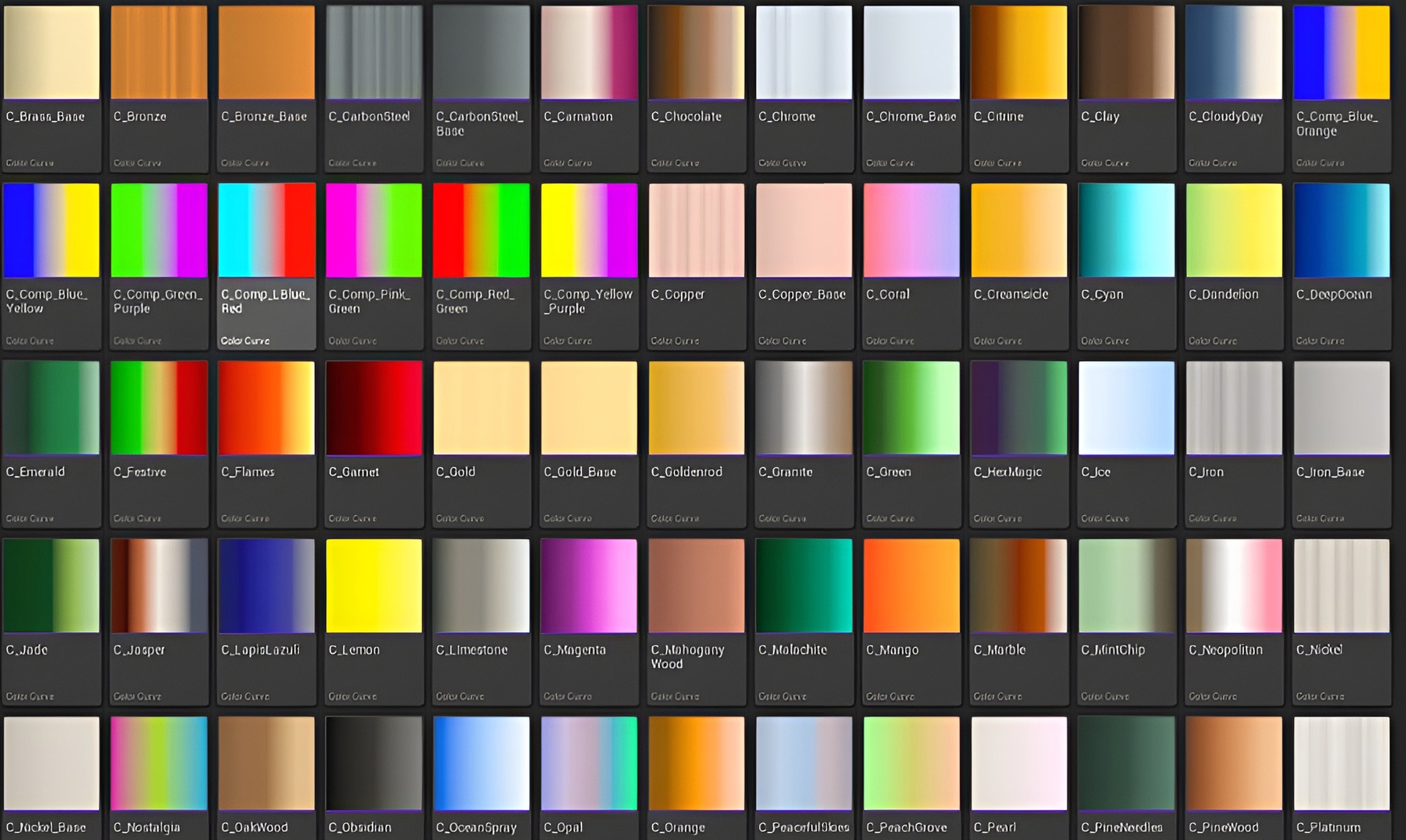 Media 1 for listing Palette – Color Curve & Gradient Atlas Mega Bundle for Unreal Materials