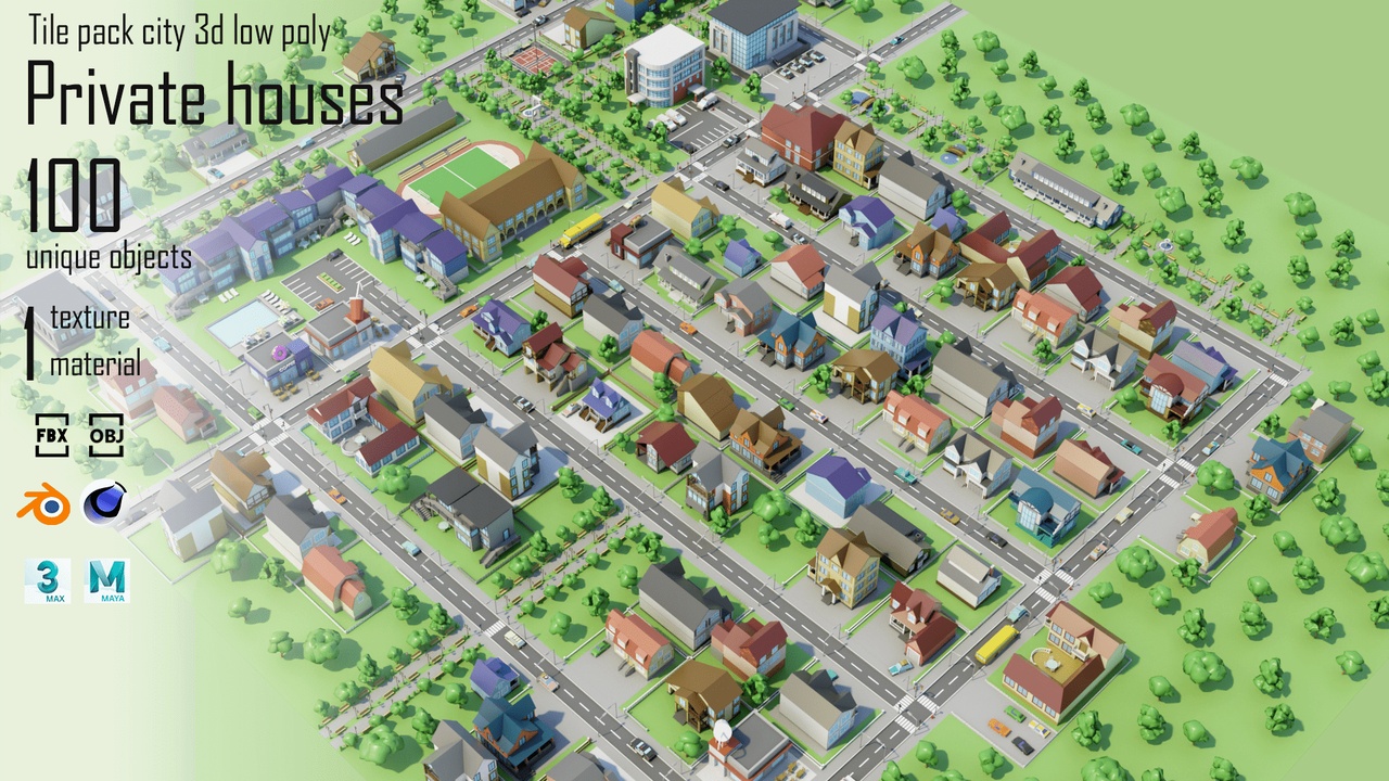 Cartoon City 4- Low-poly asset pack 제품 등록을 위한 미디어 1개