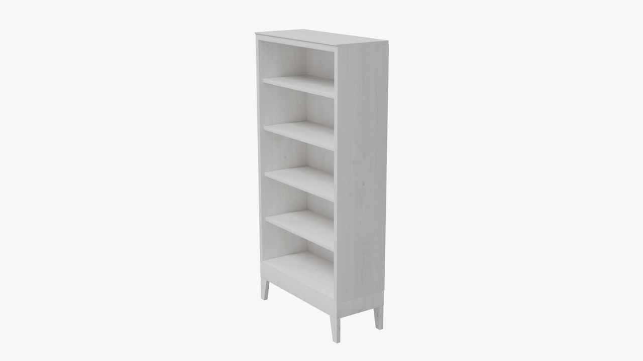 Media 1 for listing Whitewashed Wooden Bookshelf