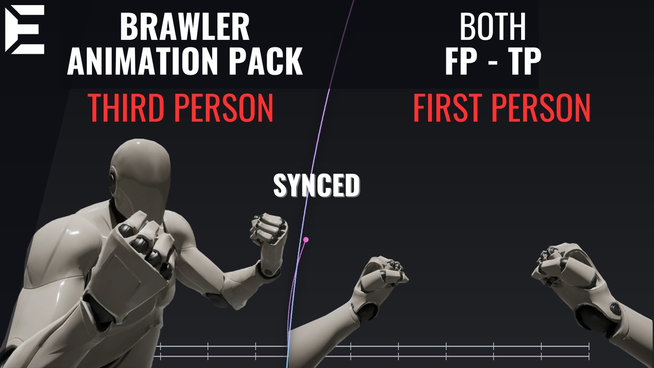 Media 1 for listing Brawler Animation Pack | Game Ready| Synced FirstPerson & ThirdPerson