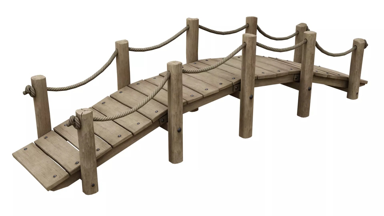 Media 1 for listing Medieval Wooden Footbridge Low-Poly 3D Model