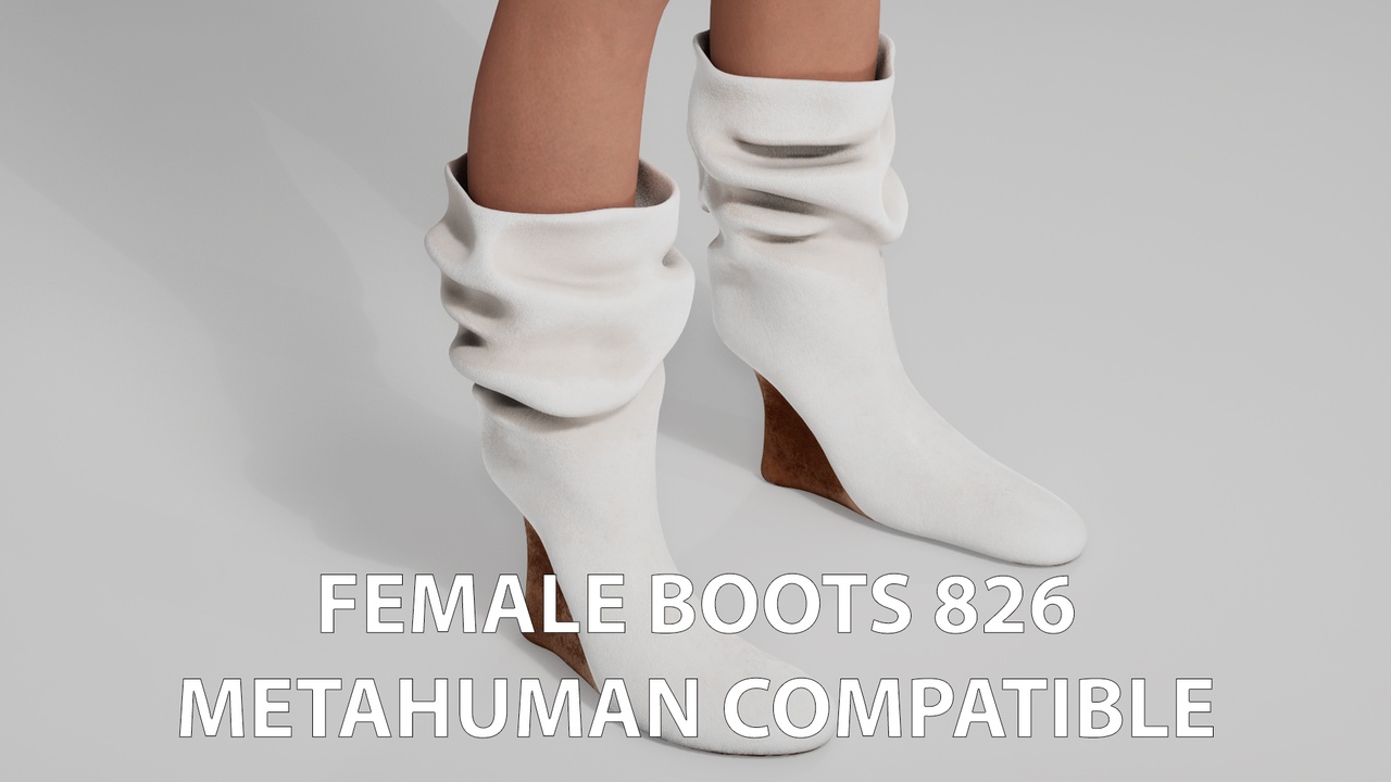 Media 1 for listing Female Boots 826 MetaHuman Compatible