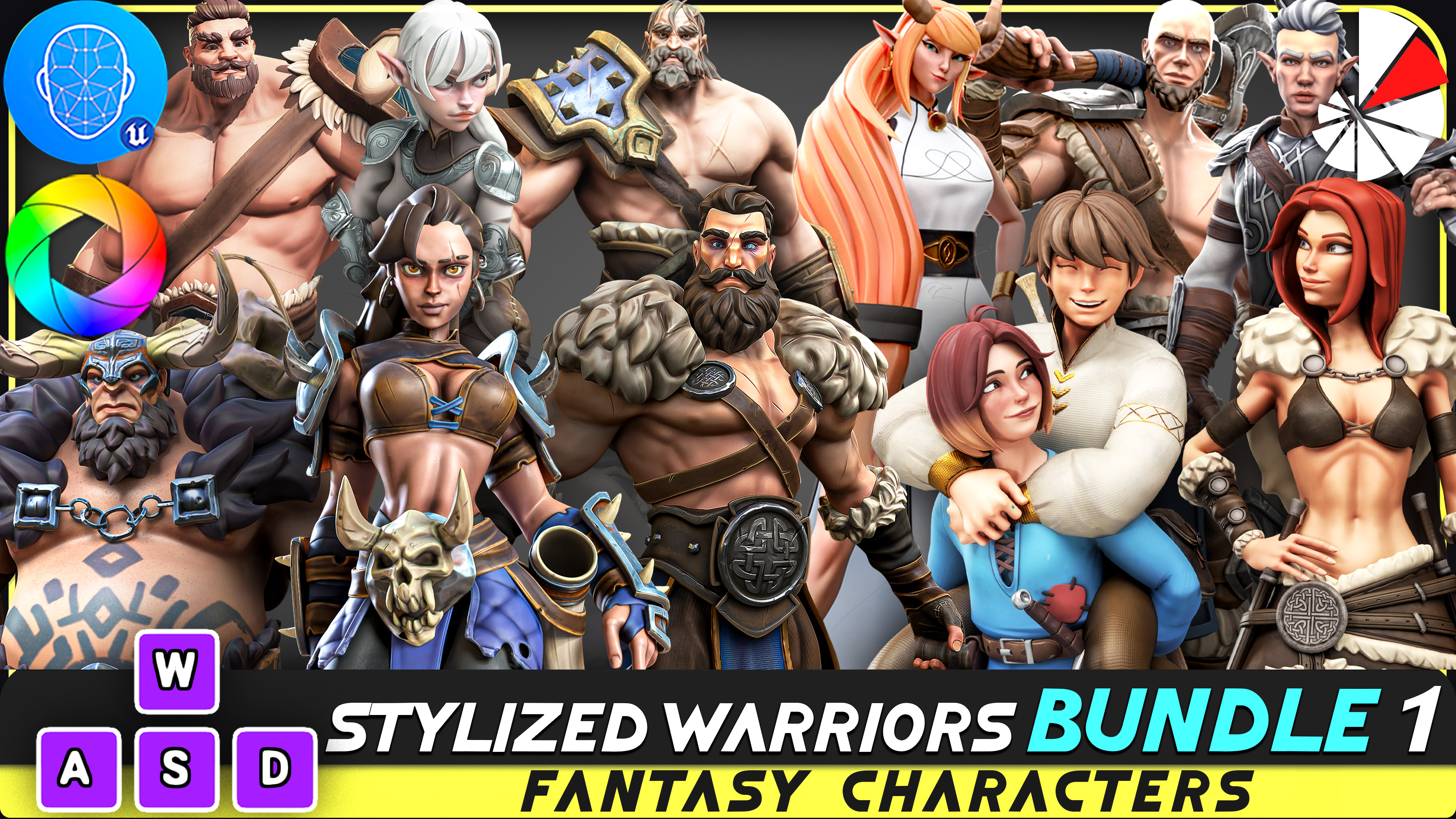 12 In 1 Mega Bundle - Stylized Characters Warriors - #68 | Fab