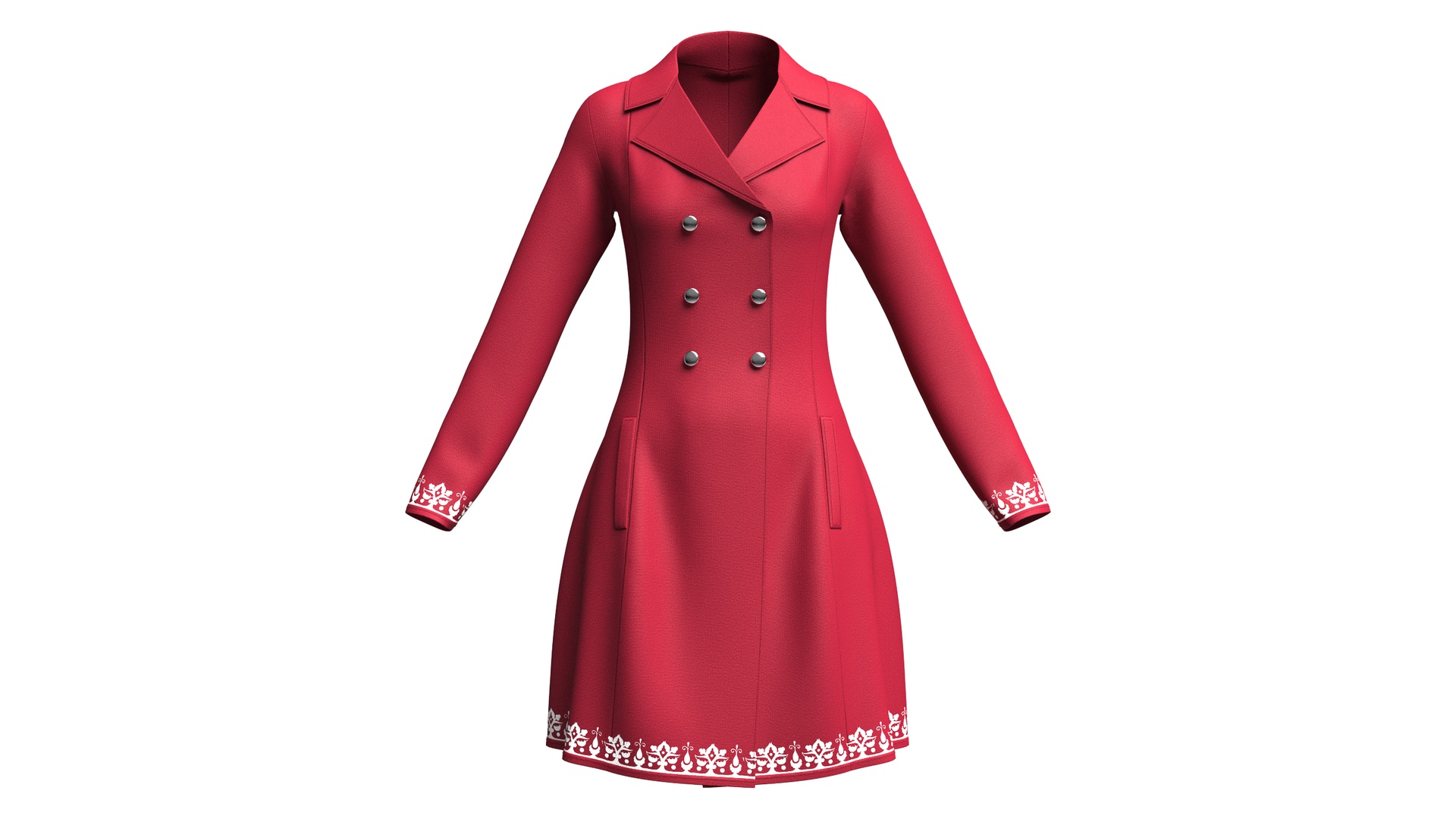 Media 1 for listing Girls Printed Hem Double - Breasted Coat Dress | High Poly