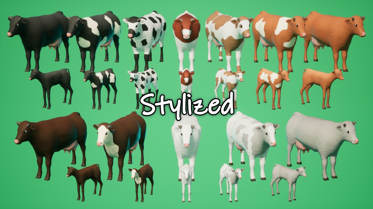 SI - Animated Cows and Calfs 제품 등록을 위한 미디어 1개