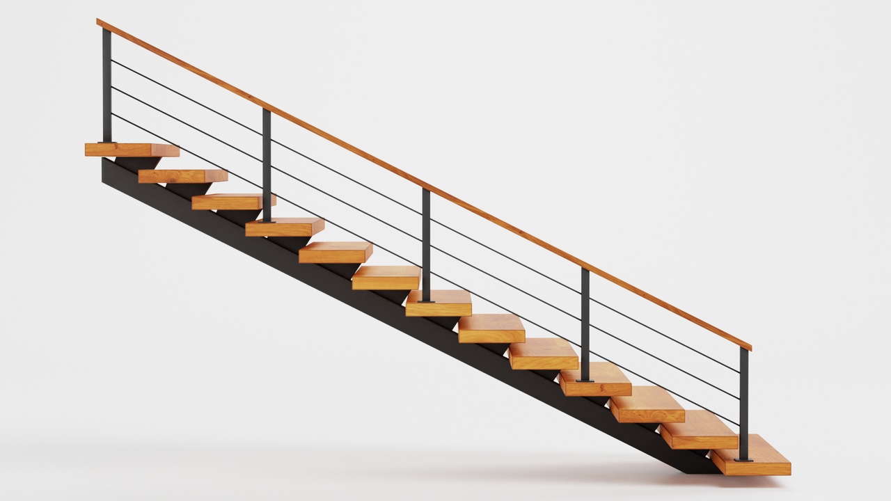 Media 1 for listing Straight Staircase V1 - Wooden Interior Stairs