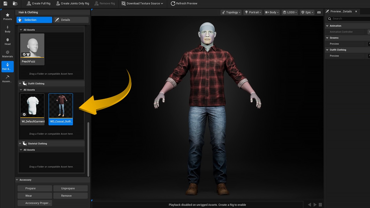 Media 1 for listing Shirt Сasual Outfit - Metahuman