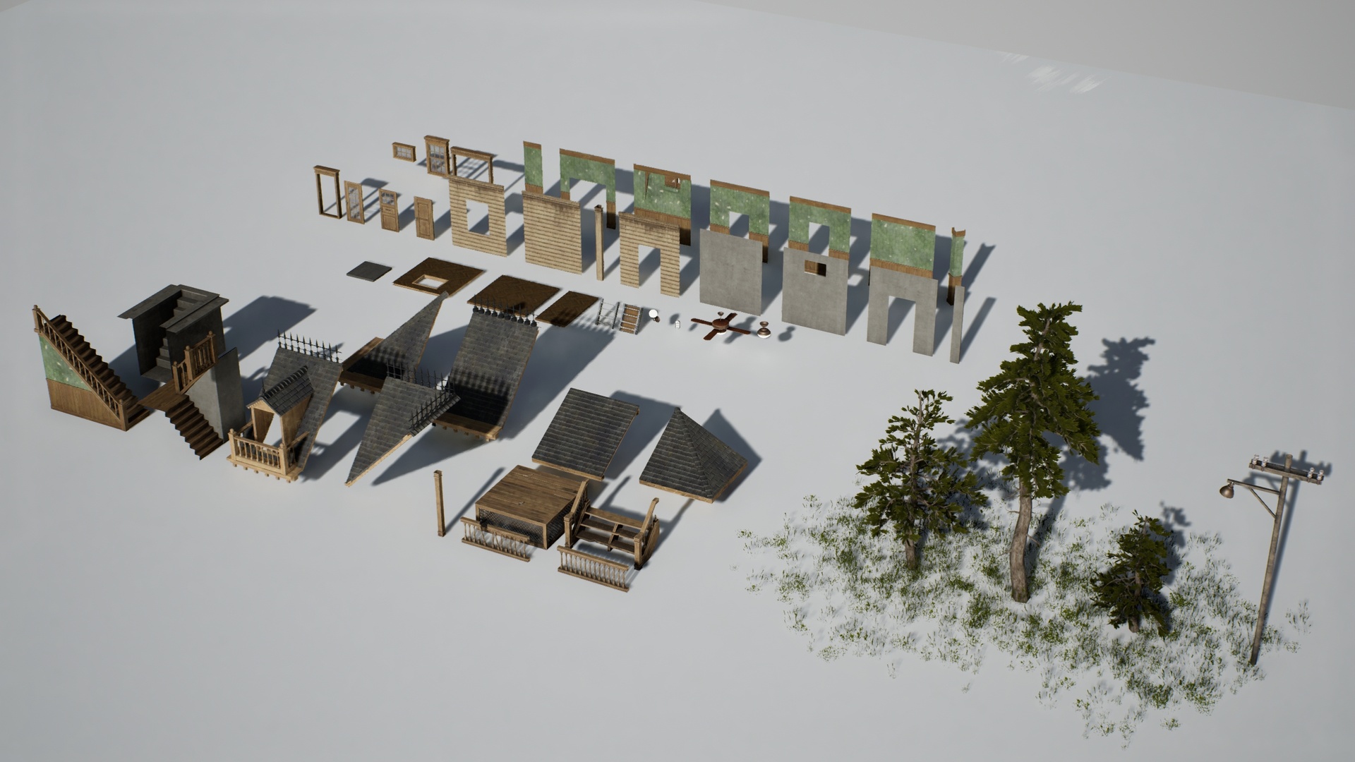 Media 1 for listing Horror House Modular Game Ready Environment Asset Pack. Vol.1