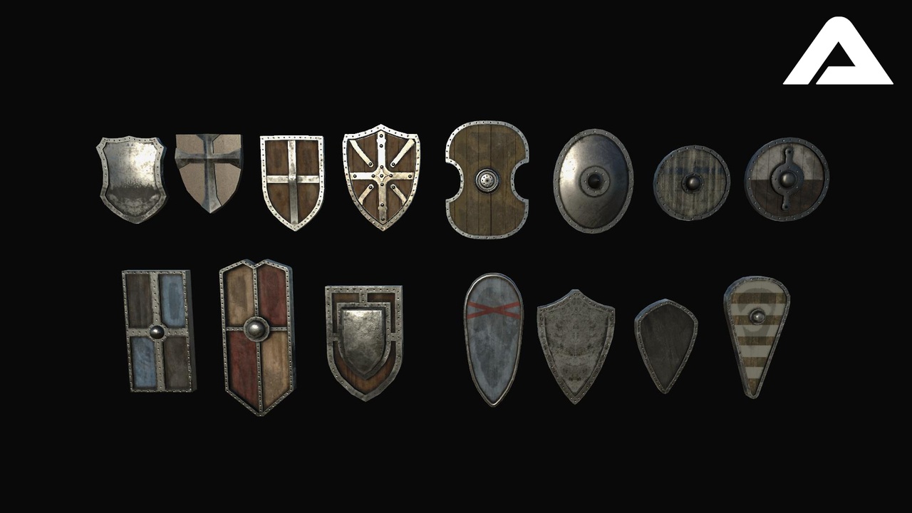 Media 1 for listing Realistic Medieval Shields Pack