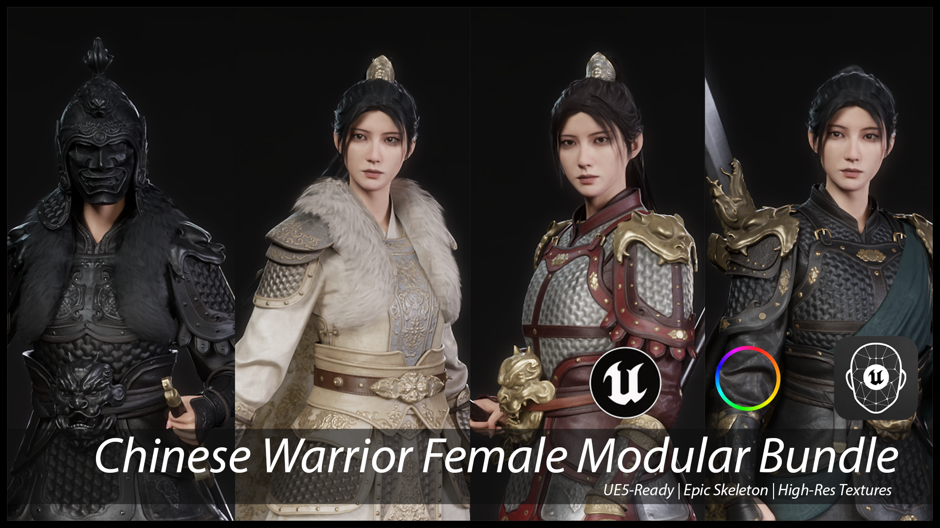 Chinese Warrior Female Modular Bundle | Fab