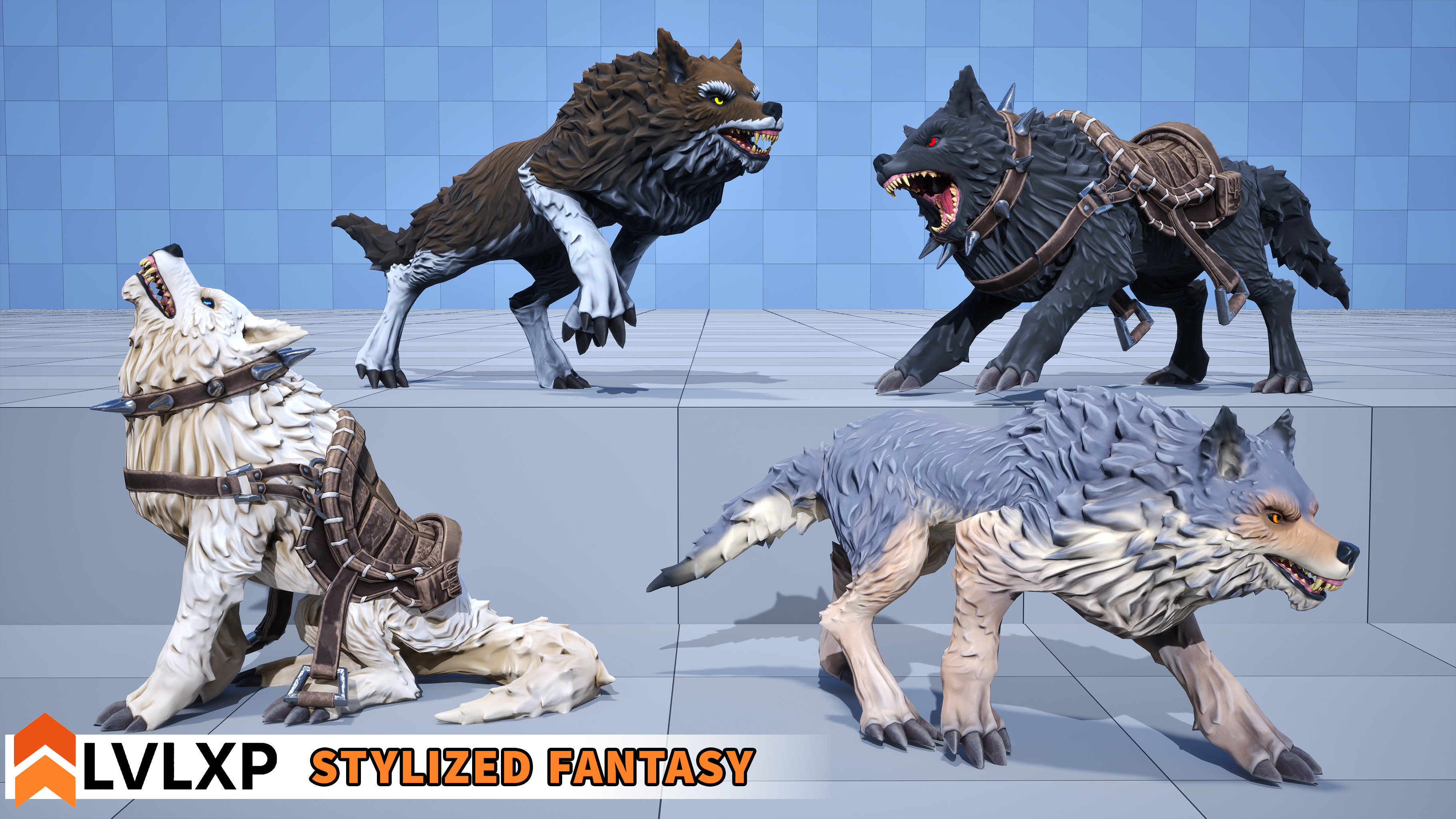 Stylized Fantasy - Animated Wolf Pack | Fab