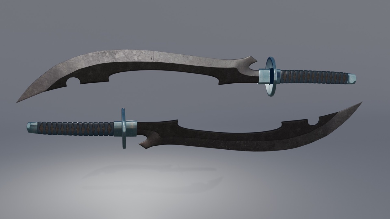 Media 1 for listing Dark Fantasy Scimitar – Game-Ready Curved Sword Asset