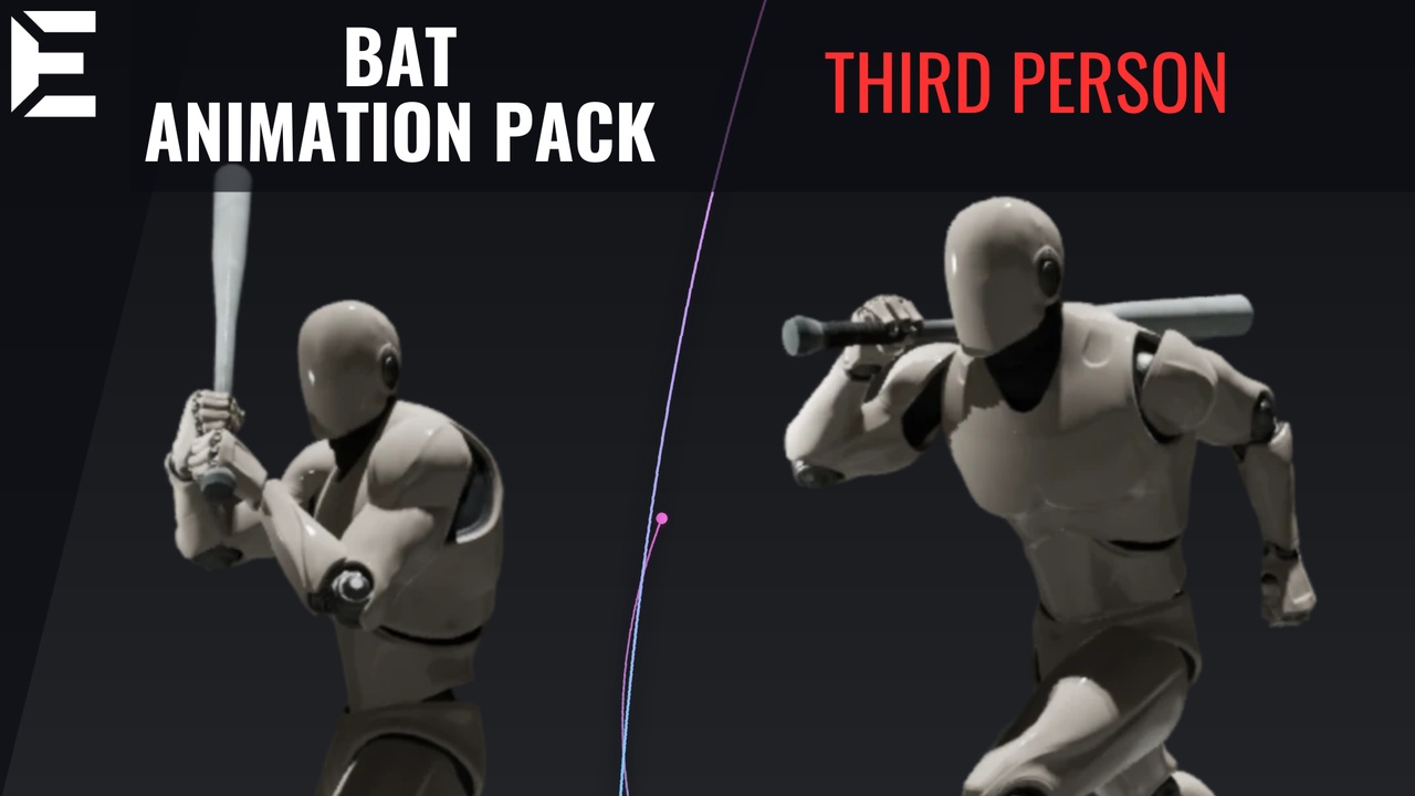 Media 1 for listing Third person | Bat animation pack | modular swings | game ready