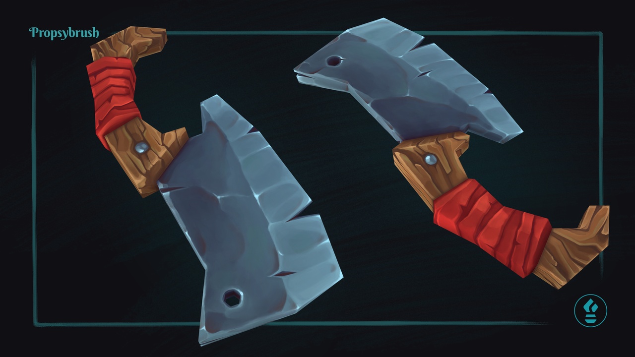 Media 1 for listing Low Poly Stylized Cleaver – Hand-Painted Game-Ready 3D Asset