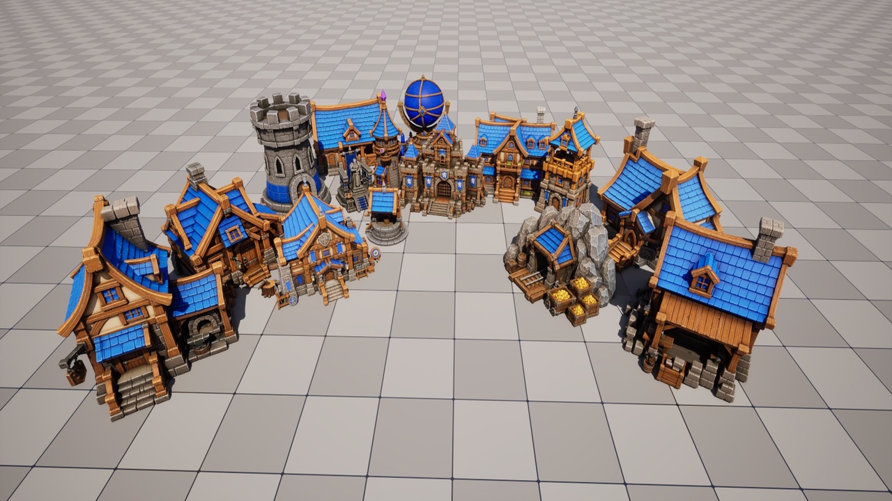 Media 1 for listing Stylized Medieval RTS Buildings Pack