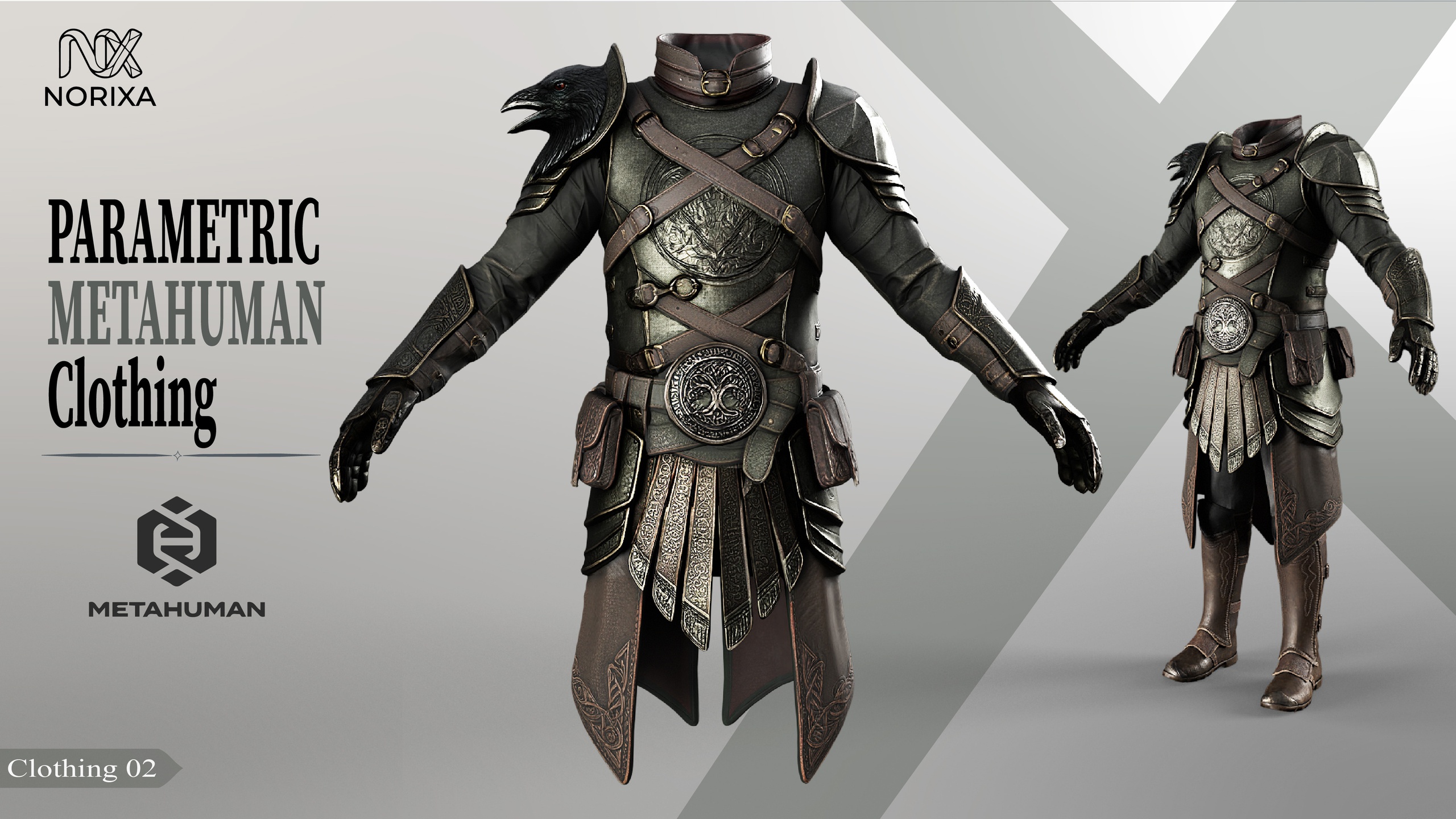 Media 1 for listing Medieval Parametric Metahuman Resizable Armor Clothing 02