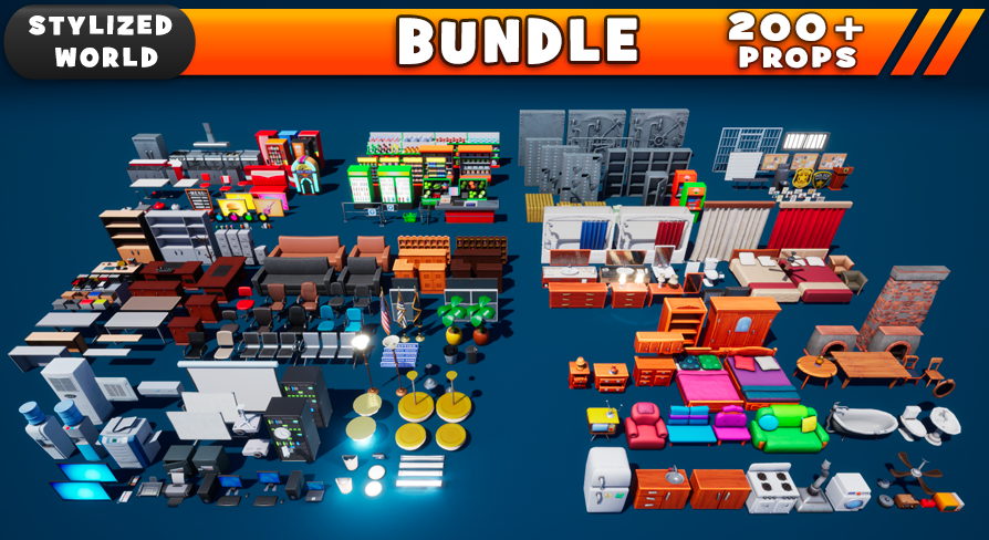Stylized Interior Props Bundle | Fab