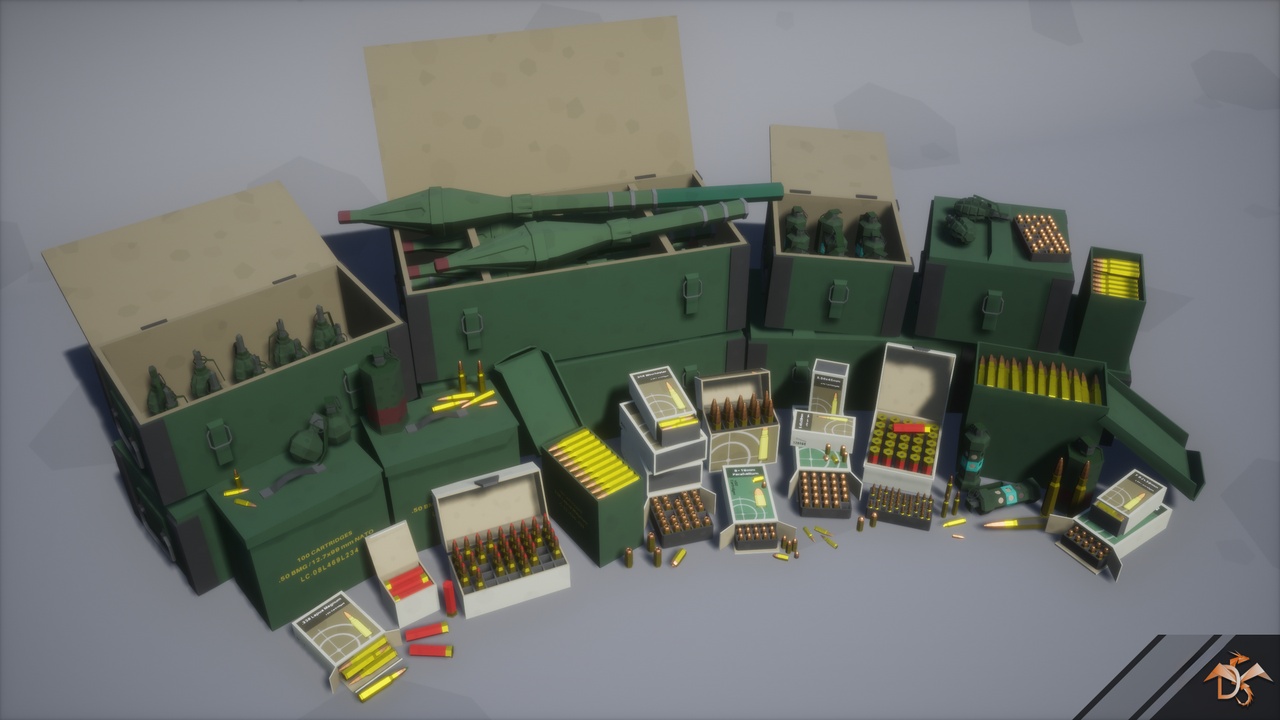 Media 1 for listing Low Poly Ammo & Bullets Pack