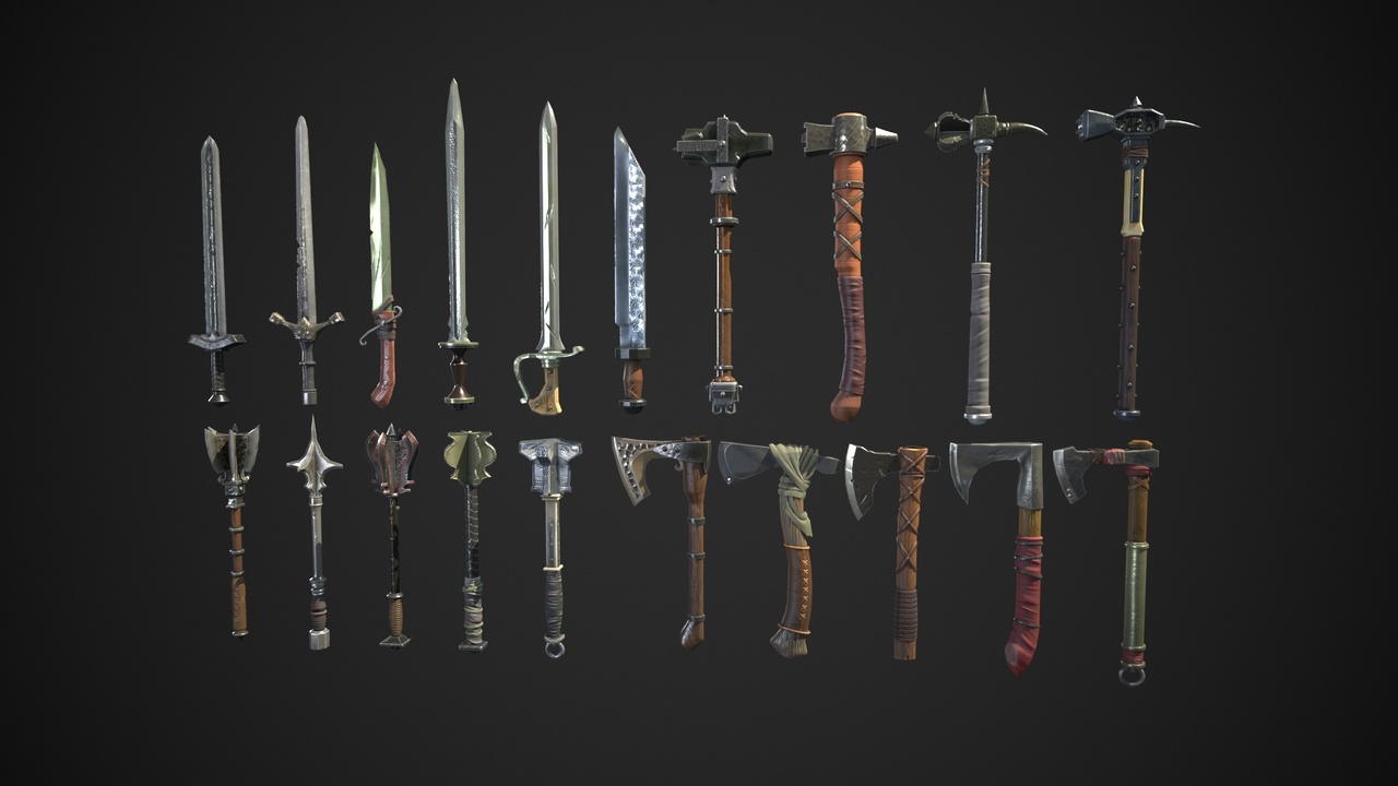 Stylized Weapon pack 01 Low-Poly – 20 Types (Game Ready) | Fab