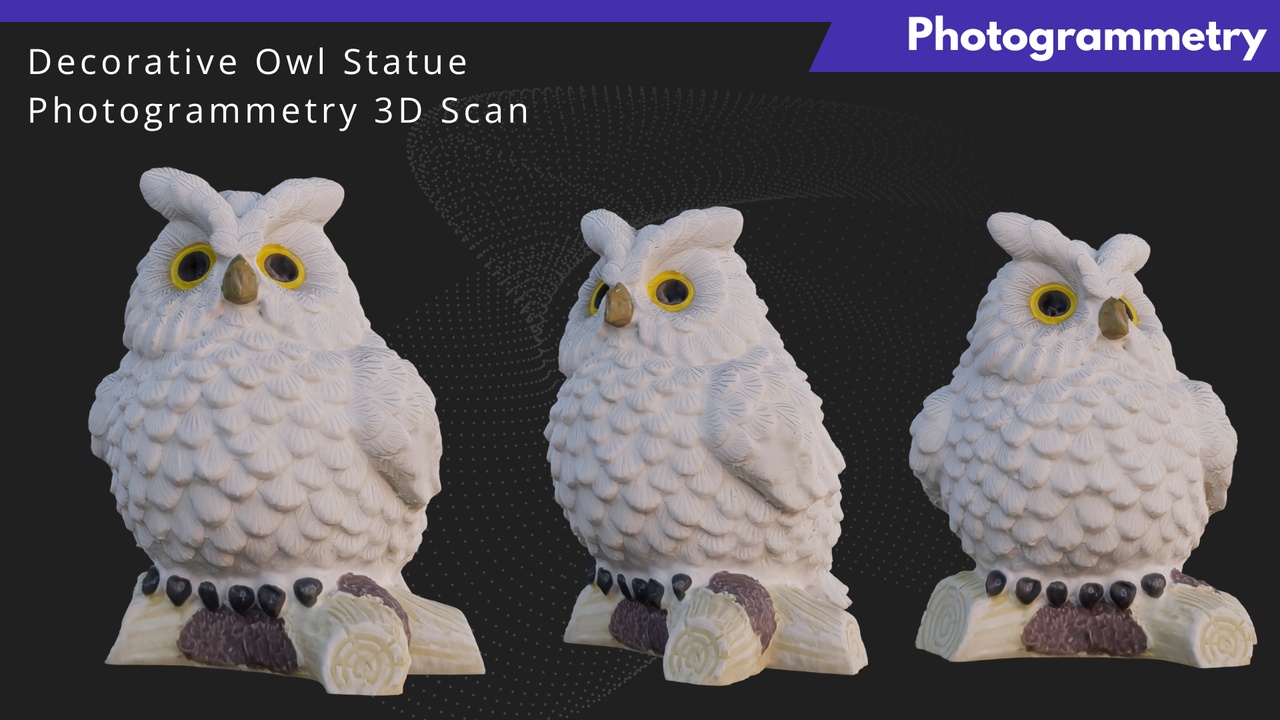 Media 1 for listing Decorative Owl Statue – Photogrammetry 3D Scan
