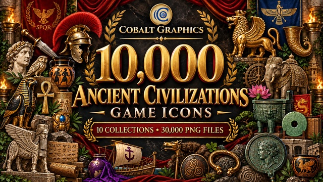 Ancient Civilizations | 10,000 Game Icons | 10-Collection Bundle — Cobalt Game Assets