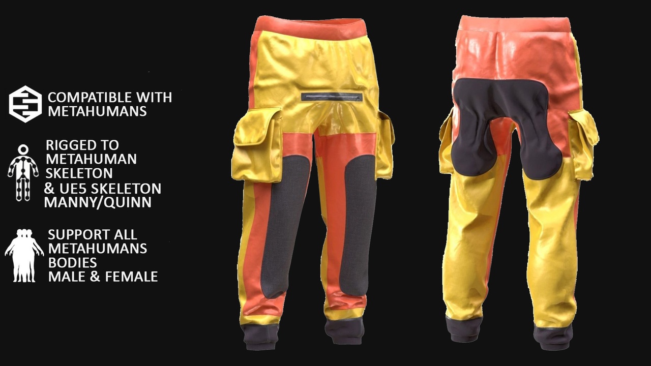 Media 1 for listing 3D Dry Pants Model For Metahuman 86 - All MH Bodies & UE5 Skeletons - Rigged