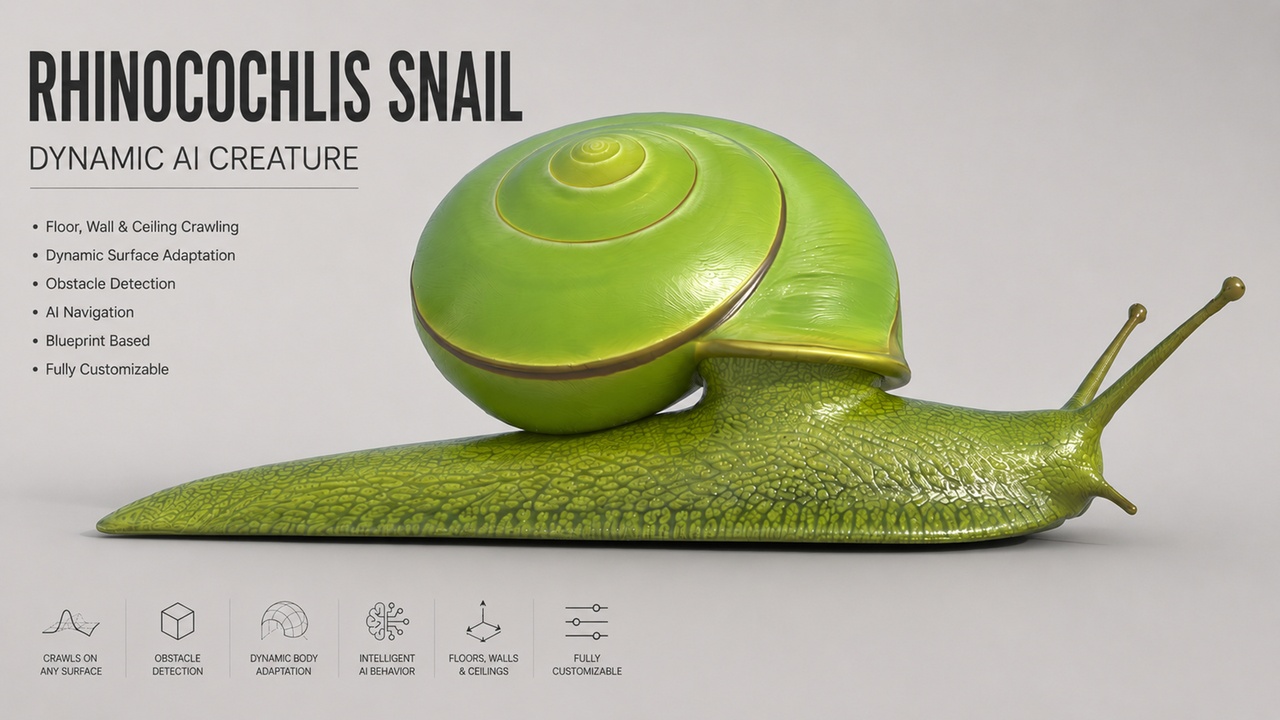 Media 1 for listing Rhinocochlis Snail- Dynamic AI Creature