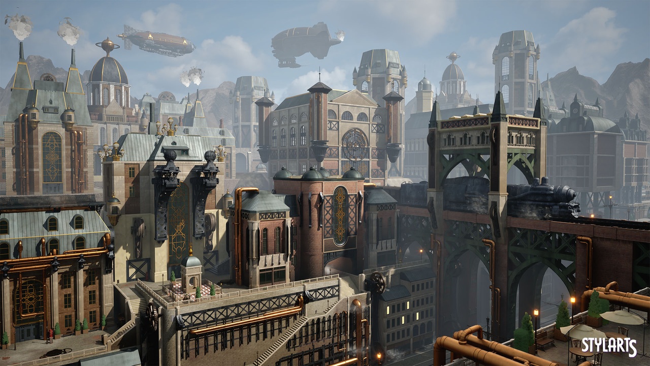 Media 1 for listing Stylized Steampunk City