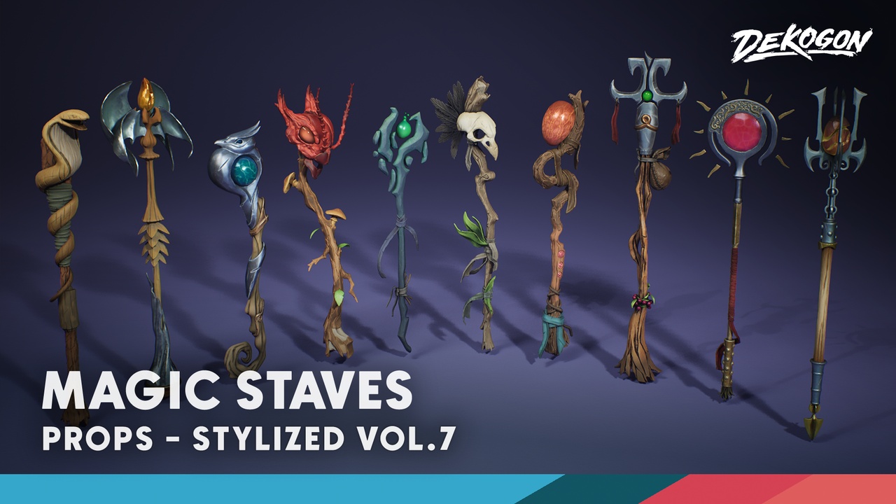 Media 1 for listing Stylized VOL.7 - Magic Staves (Nanite and Low Poly)