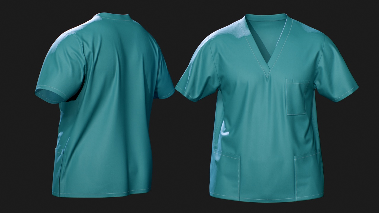 Media 1 for listing Medical Scrub Top for MetaHuman 4 Color Variants - Parametric Wardrobe (MHPKG)