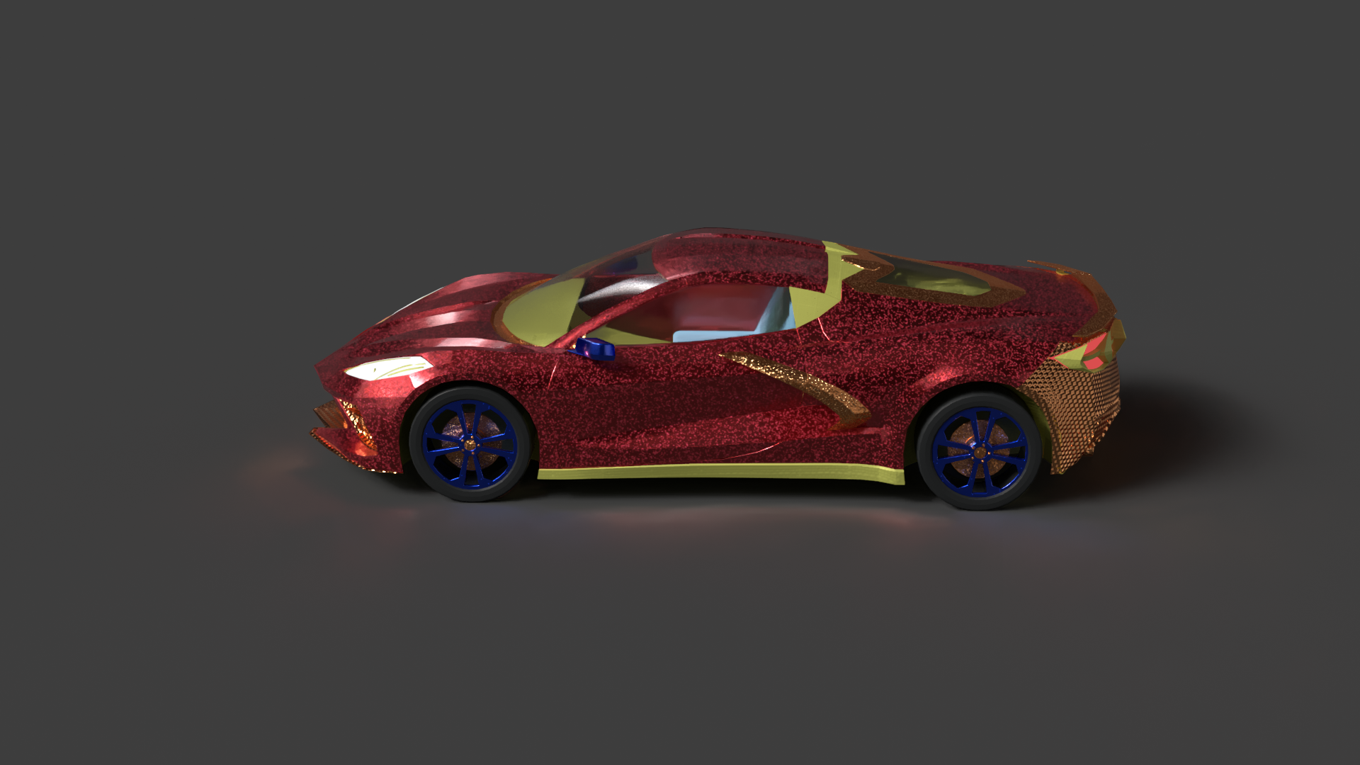 Rigged Red Autonomous Car – animation 3D Model | Fab