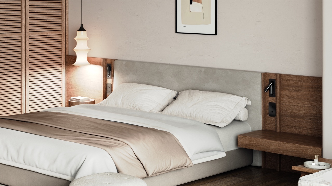 Media 1 for listing Warm Minimalist Bedroom with Integrated Bath