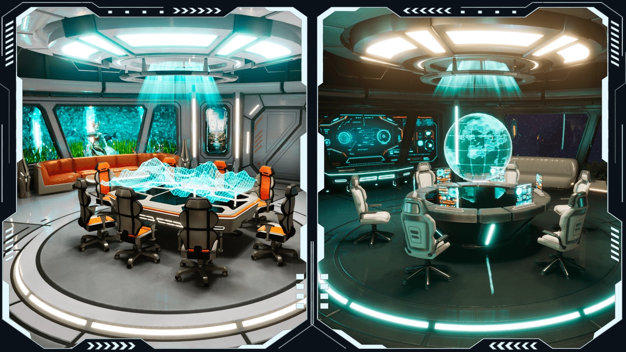 Sci-Fi Conference Room 제품 등록을 위한 미디어 1개