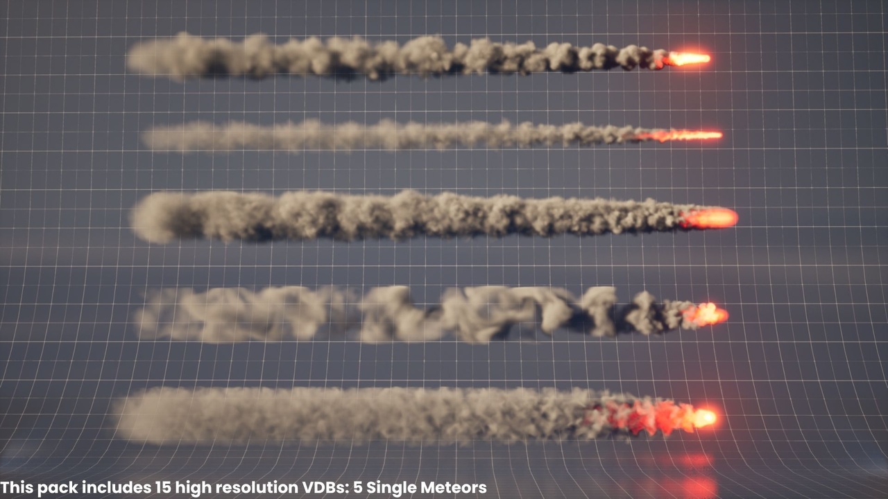 Media 1 for listing Cinematic Meteors VDB Pack