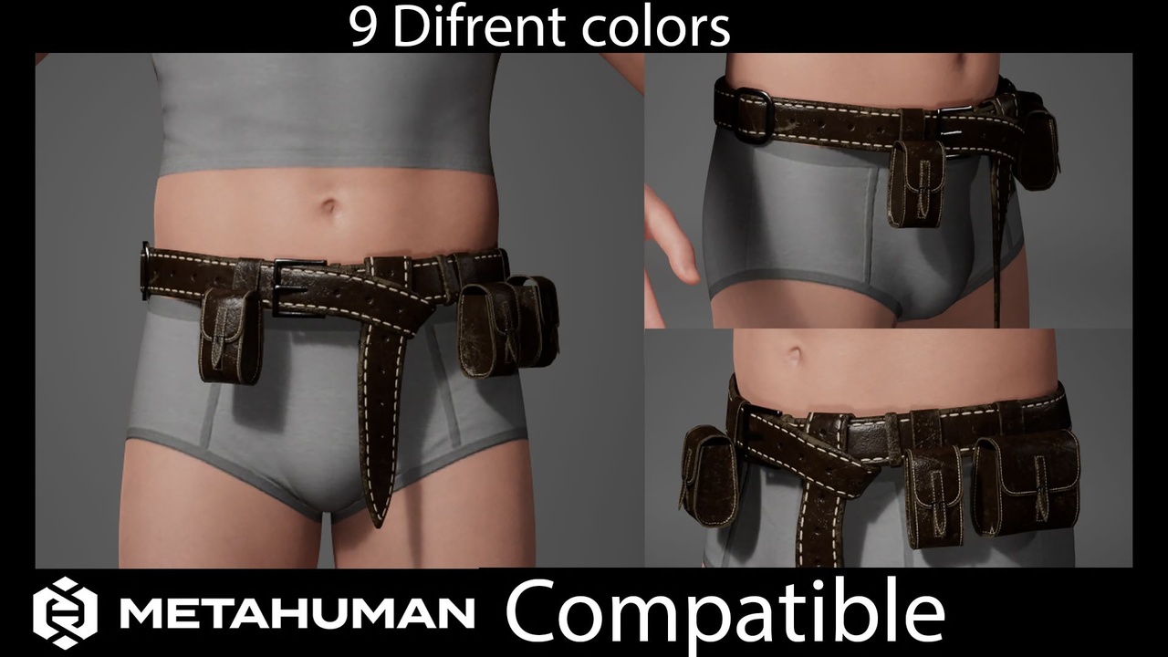Media 1 for listing Medieval Belt with Pouches