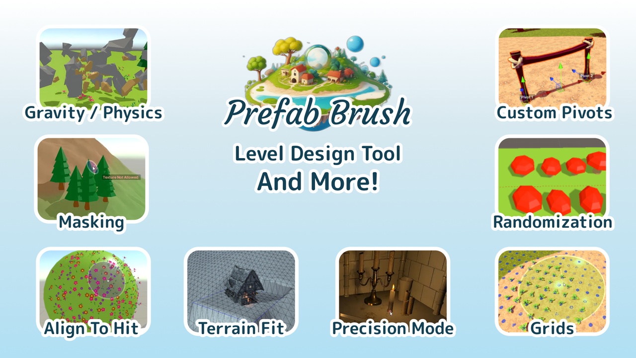 Media 1 for listing Prefab Brush - Easy Object Placement Tool & Level Designer