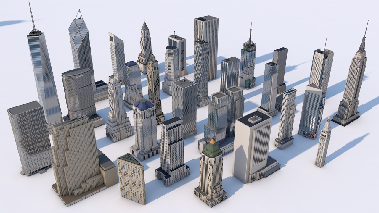 Media 1 for listing 30 NYC Skyscrapers Buildings - Game Ready